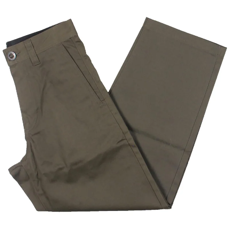 Mens Cotton Blend Straight Leg Chino Pants